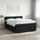 Boxspringbed met matras 140x200 cm zwart stof