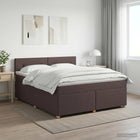 Boxspringbed 180x200 cm donkerbruin stof