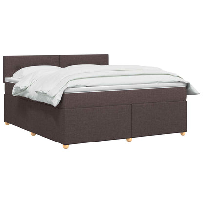 Boxspringbed met matras Donkerbruin 180 x 200 cm Stof