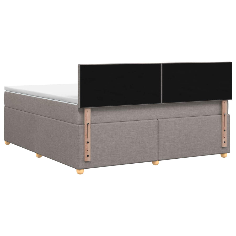 Boxspringbed met matras met hoofdeinde Taupe 180 x 200 cm Stof
