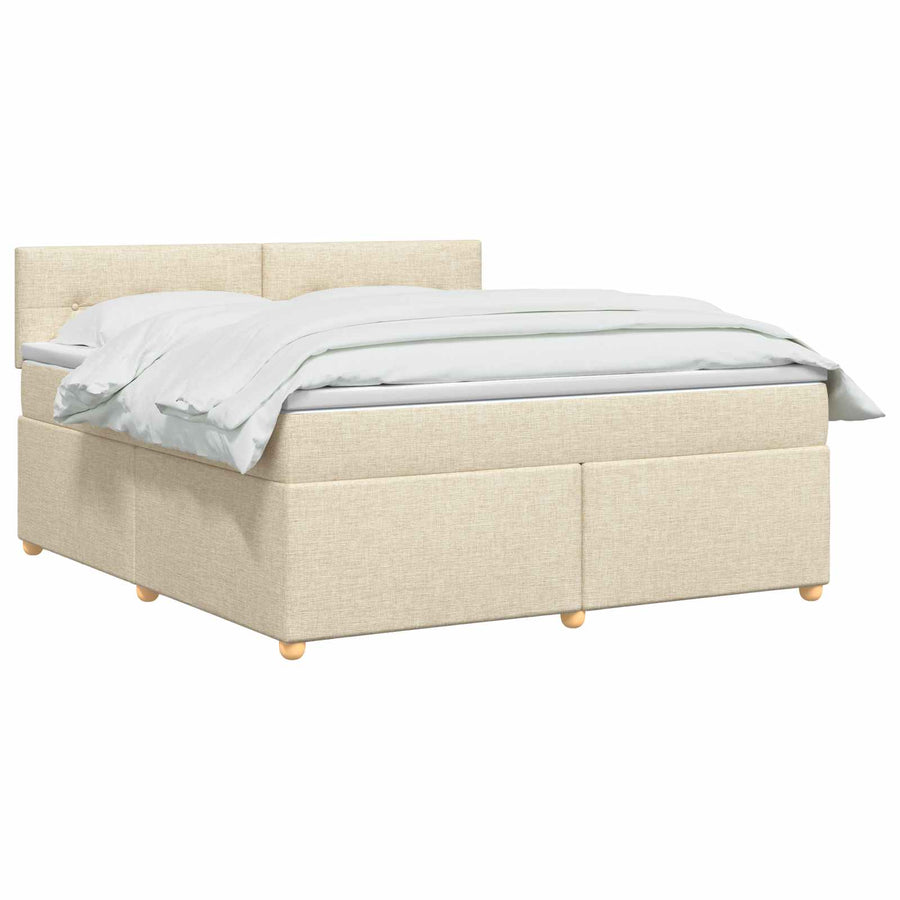 Boxspringbed met matras Crèmekleurig 180 x 200 cm Stof