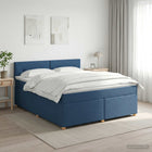 Boxspringbed 180x200 cm blauw met hoofdeinde
