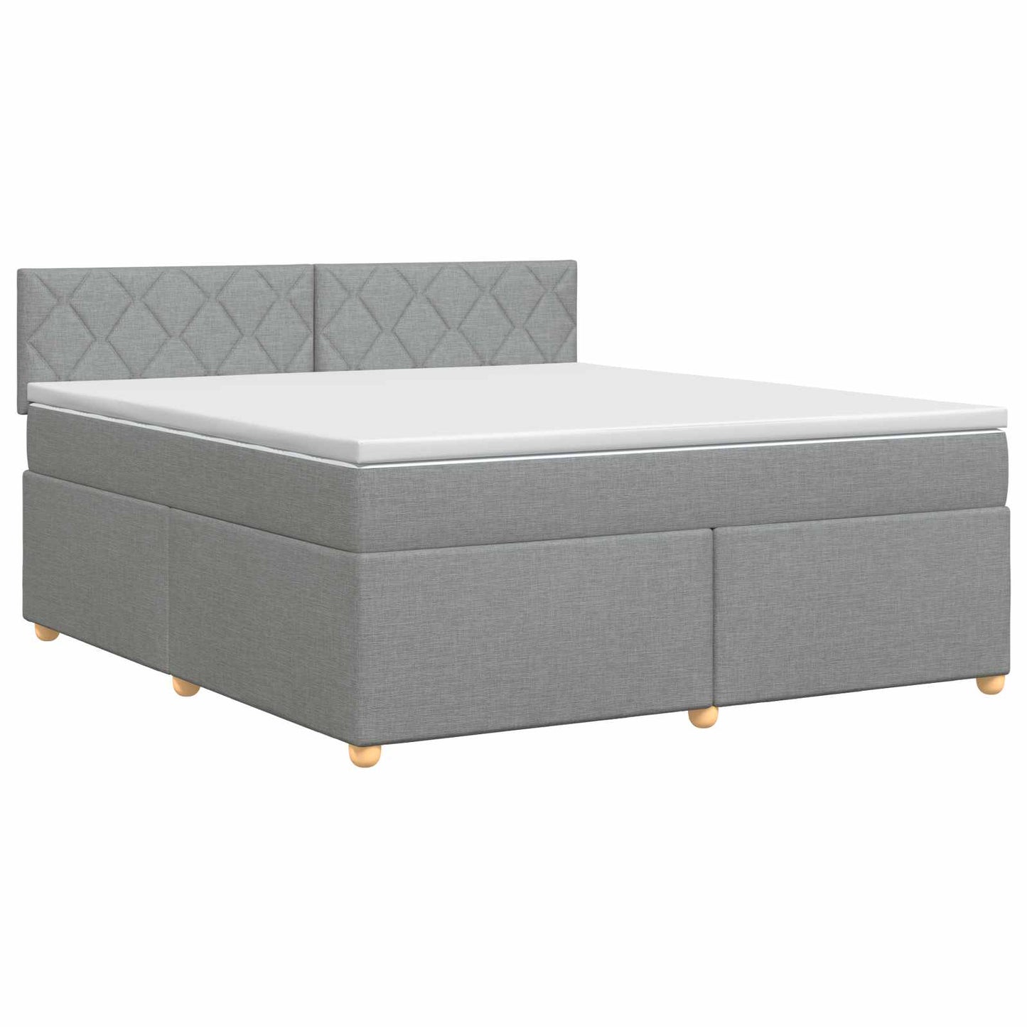 Boxspringbed met matras Lichtgrijs 180 x 200 cm Stof