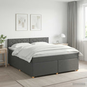 Boxspringbed 140x200 cm donkergrijs met matras
