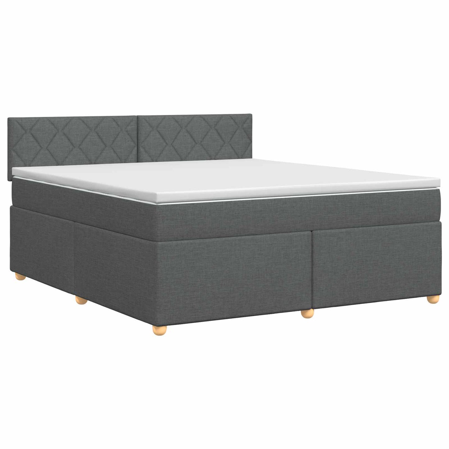 Boxspringbed met matras Donkergrijs 180 x 200 cm Stof