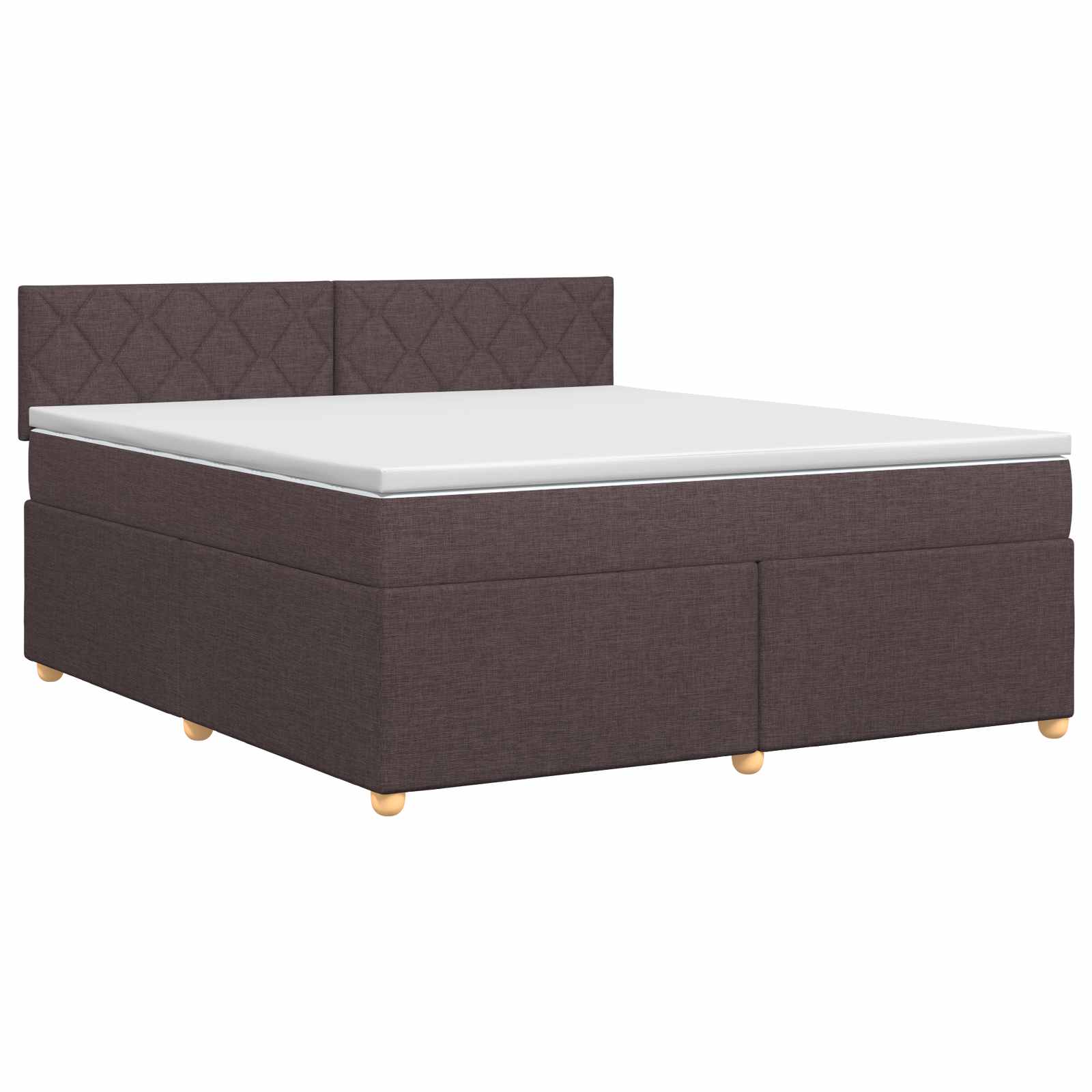 Boxspringbed met matras Donkerbruin 180 x 200 cm Stof