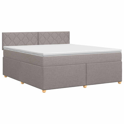 Boxspringbed met matras met hoofdeinde Taupe 180 x 200 cm Stof