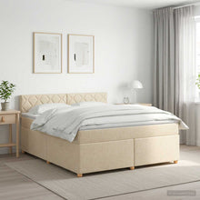 Boxspringbed met matras Crèmekleurig 160 x 200 cm Stof