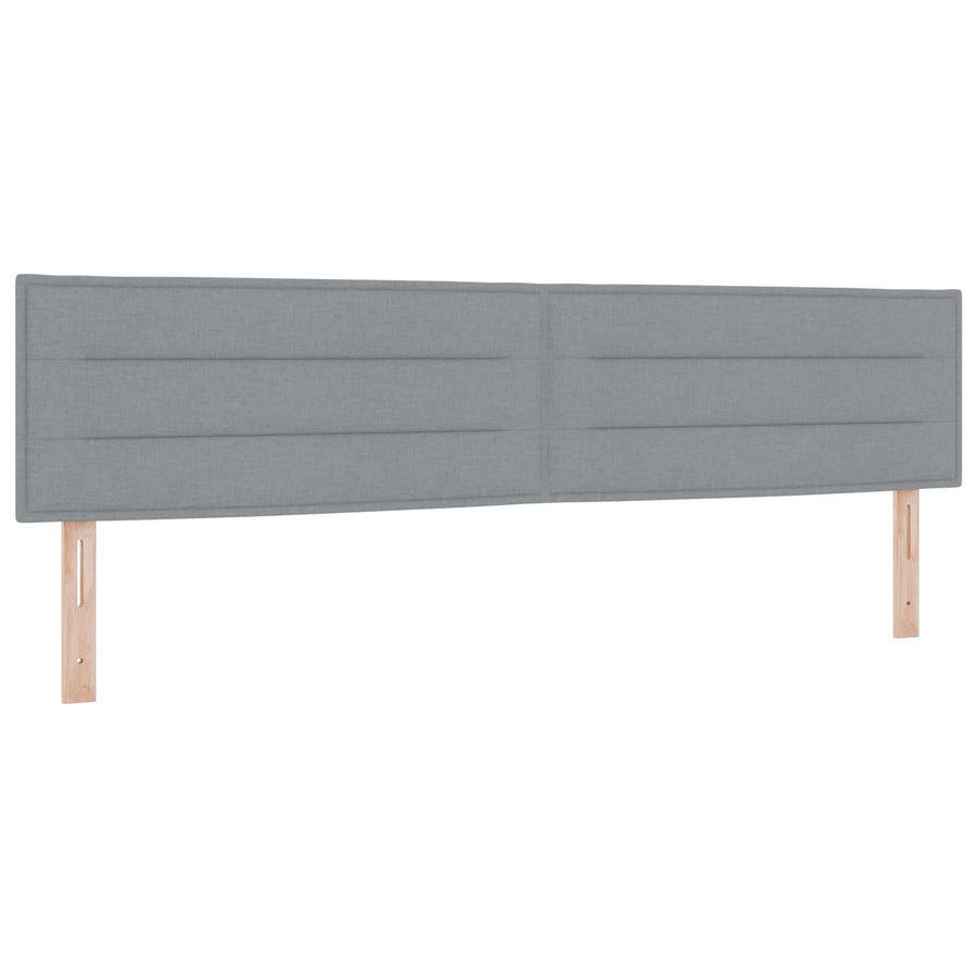 Boxspringbed met matras Lichtgrijs 200 x 200 cm Stof