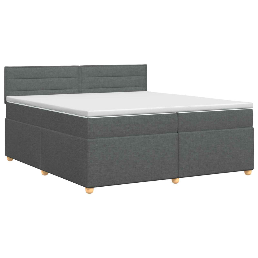 Boxspringbed met matras Donkergrijs 200 x 200 cm Stof