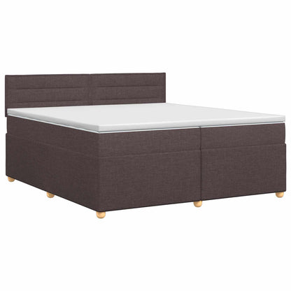Boxspringbed met matras Donkerbruin 200 x 200 cm Stof