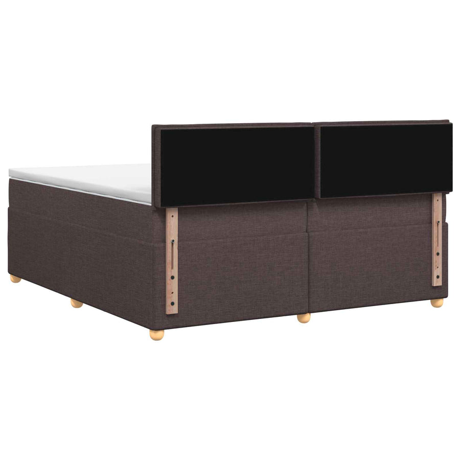 Boxspringbed met matras Donkerbruin 200 x 200 cm Stof