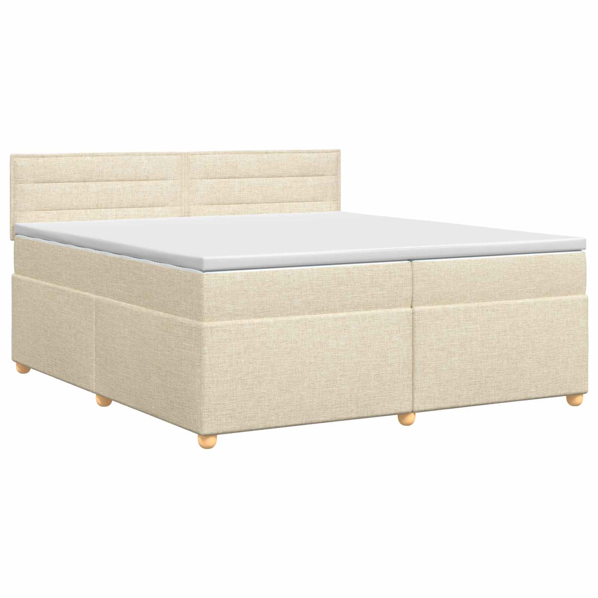 Boxspringbed met matras Crèmekleurig 200 x 200 cm Stof