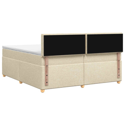 Boxspringbed met matras Crèmekleurig 200 x 200 cm Stof
