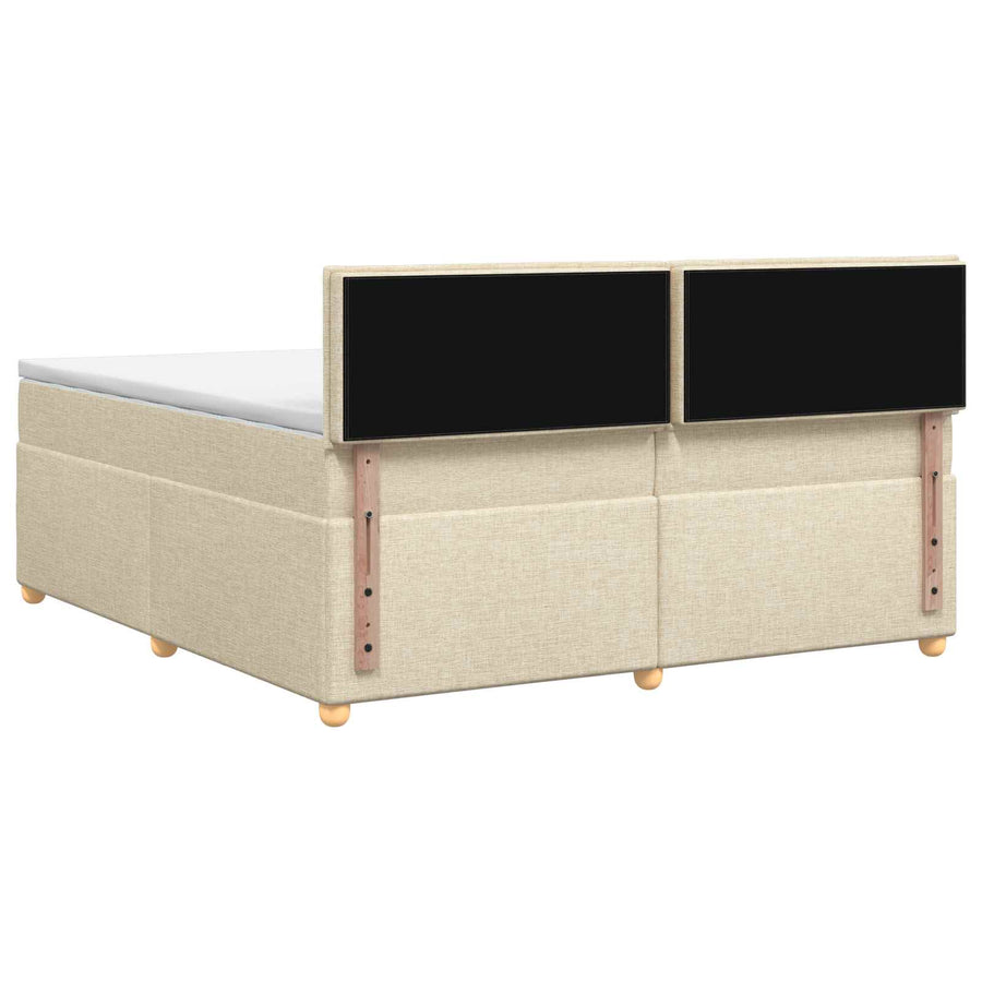 Boxspringbed met matras Crèmekleurig 200 x 200 cm Stof