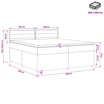 Boxspringbed met matras met hoofdeinde Blauw 200 x 200 cm Stof
