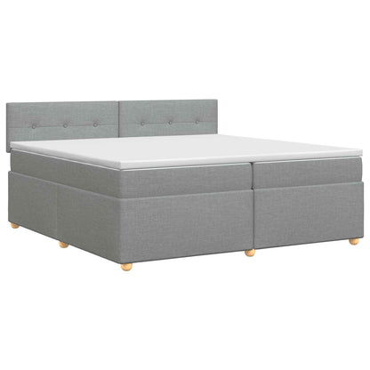 Boxspringbed met matras Lichtgrijs 200 x 200 cm Stof