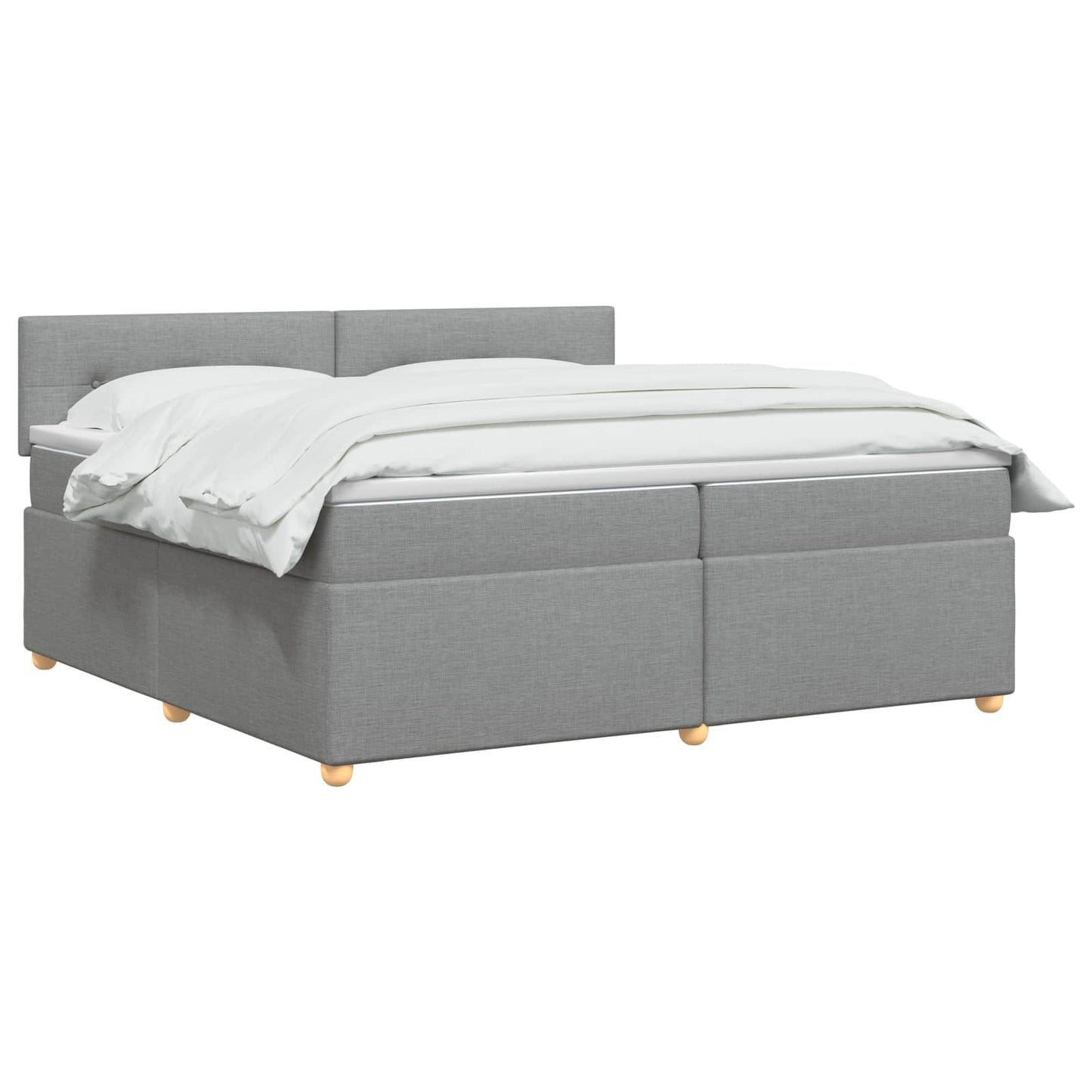Boxspringbed met matras Lichtgrijs 200 x 200 cm Stof