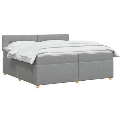Boxspringbed met matras Lichtgrijs 200 x 200 cm Stof