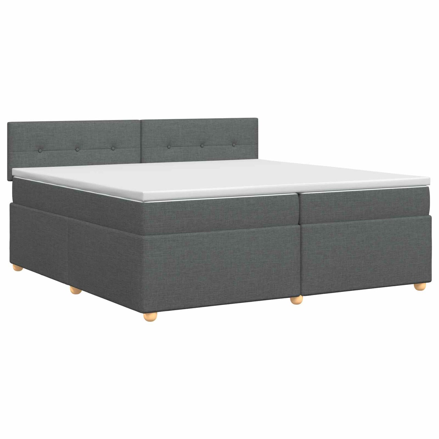 Boxspringbed met matras Donkergrijs 200 x 200 cm Stof