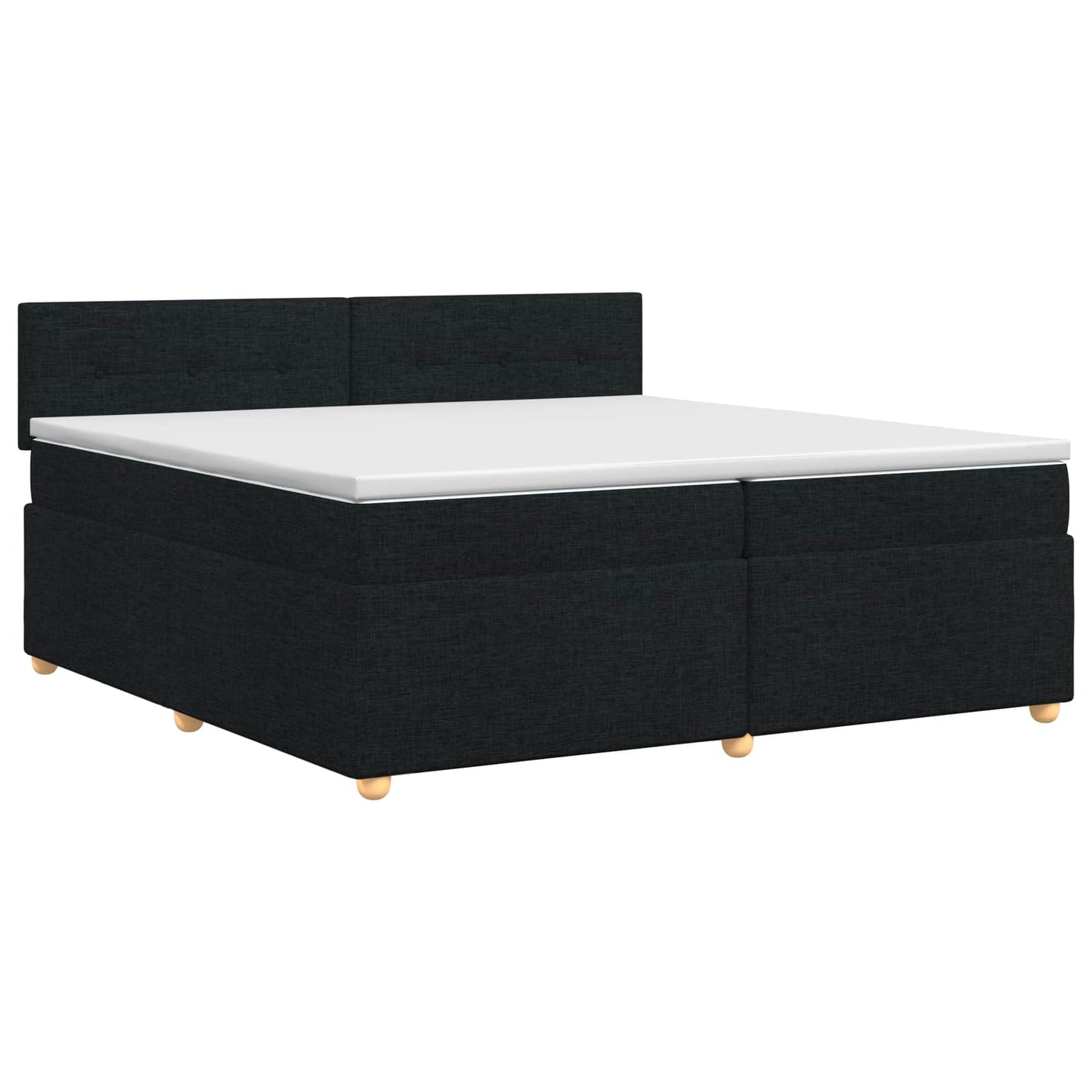Boxspringbed met matras met hoofdeinde Zwart 200 x 200 cm Stof