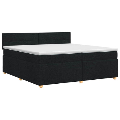 Boxspringbed met matras met hoofdeinde Zwart 200 x 200 cm Stof