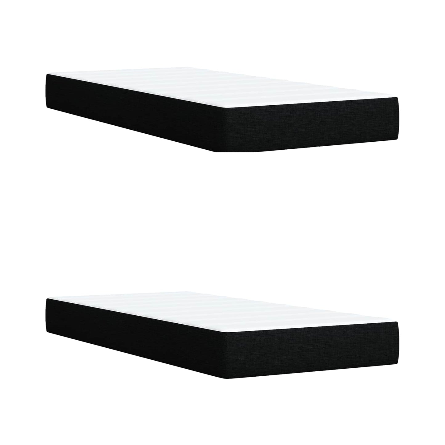 Boxspringbed met matras met hoofdeinde Zwart 200 x 200 cm Stof