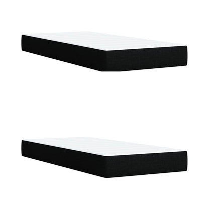 Boxspringbed met matras met hoofdeinde Zwart 200 x 200 cm Stof