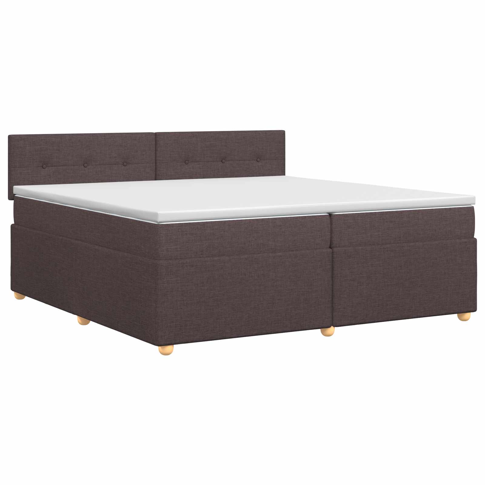 Boxspringbed met matras Donkerbruin 200 x 200 cm Stof