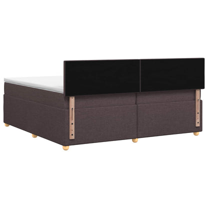 Boxspringbed met matras Donkerbruin 200 x 200 cm Stof