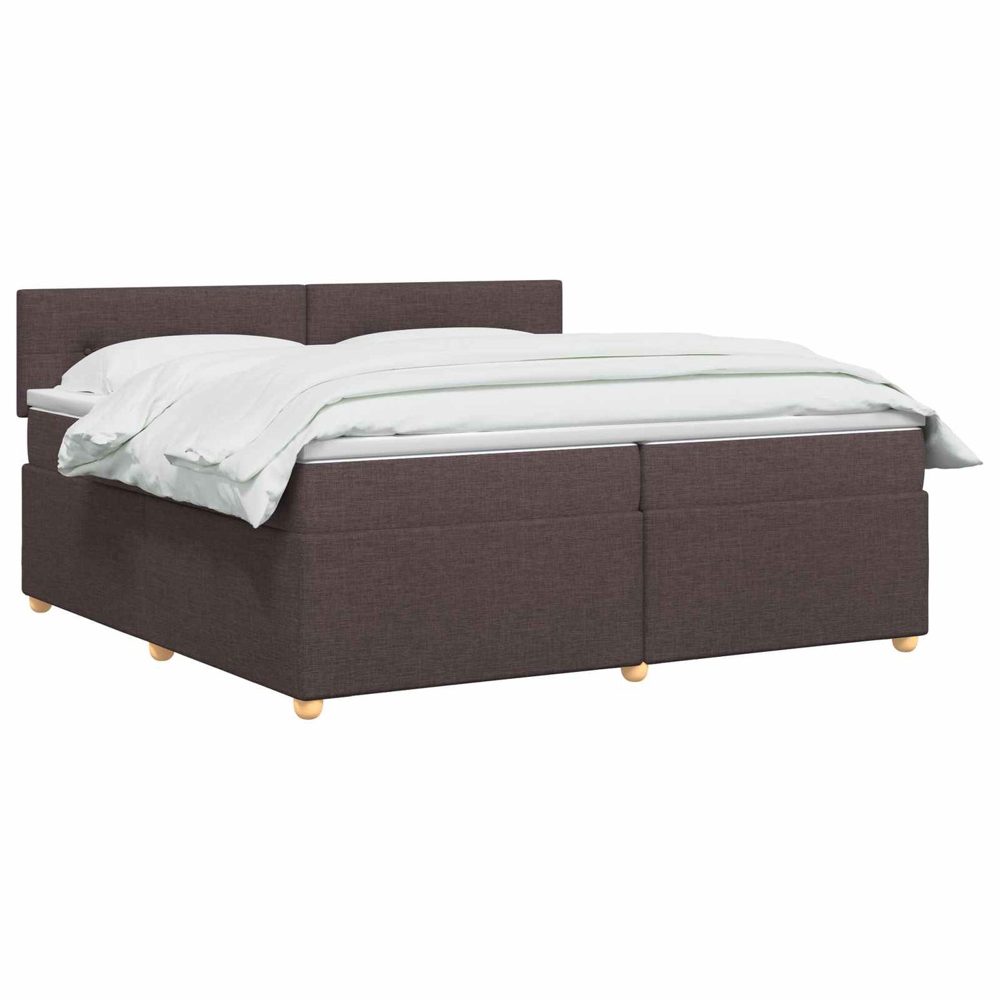 Boxspringbed met matras Donkerbruin 200 x 200 cm Stof