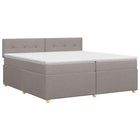 Boxspringbed 200x200 cm taupe met matras hoofdeinde