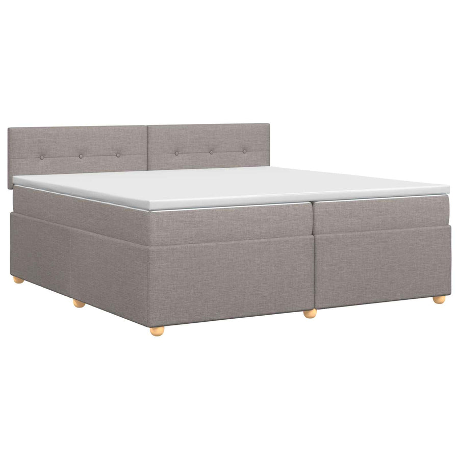 Boxspringbed met matras met hoofdeinde Taupe 200 x 200 cm Stof