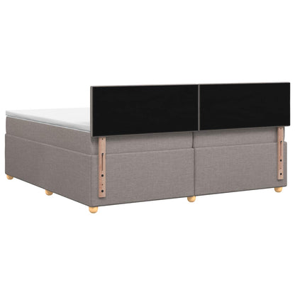 Boxspringbed met matras met hoofdeinde Taupe 200 x 200 cm Stof