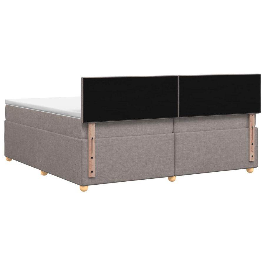 Boxspringbed met matras met hoofdeinde Taupe 200 x 200 cm Stof