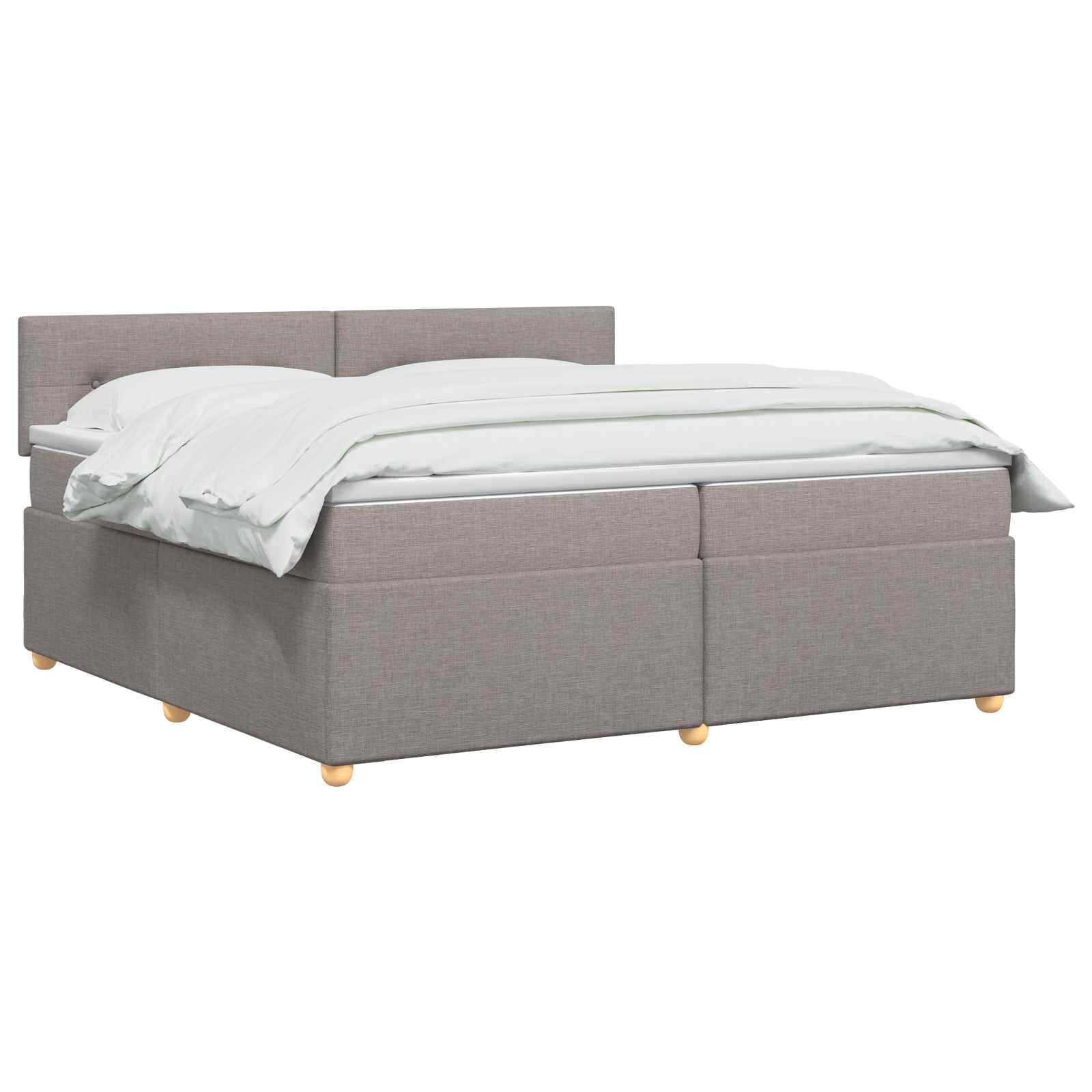 Boxspringbed met matras met hoofdeinde Taupe 200 x 200 cm Stof