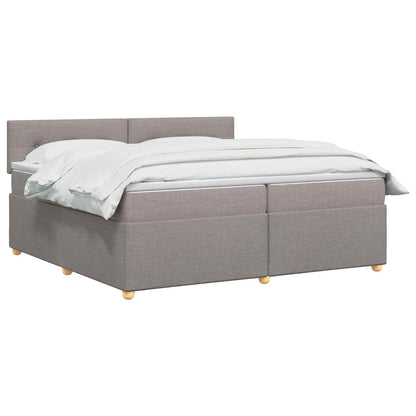 Boxspringbed met matras met hoofdeinde Taupe 200 x 200 cm Stof