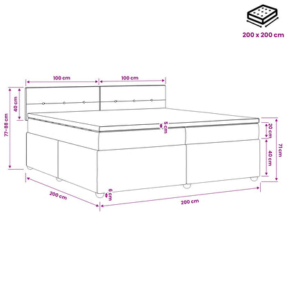 Boxspringbed met matras met hoofdeinde Taupe 200 x 200 cm Stof
