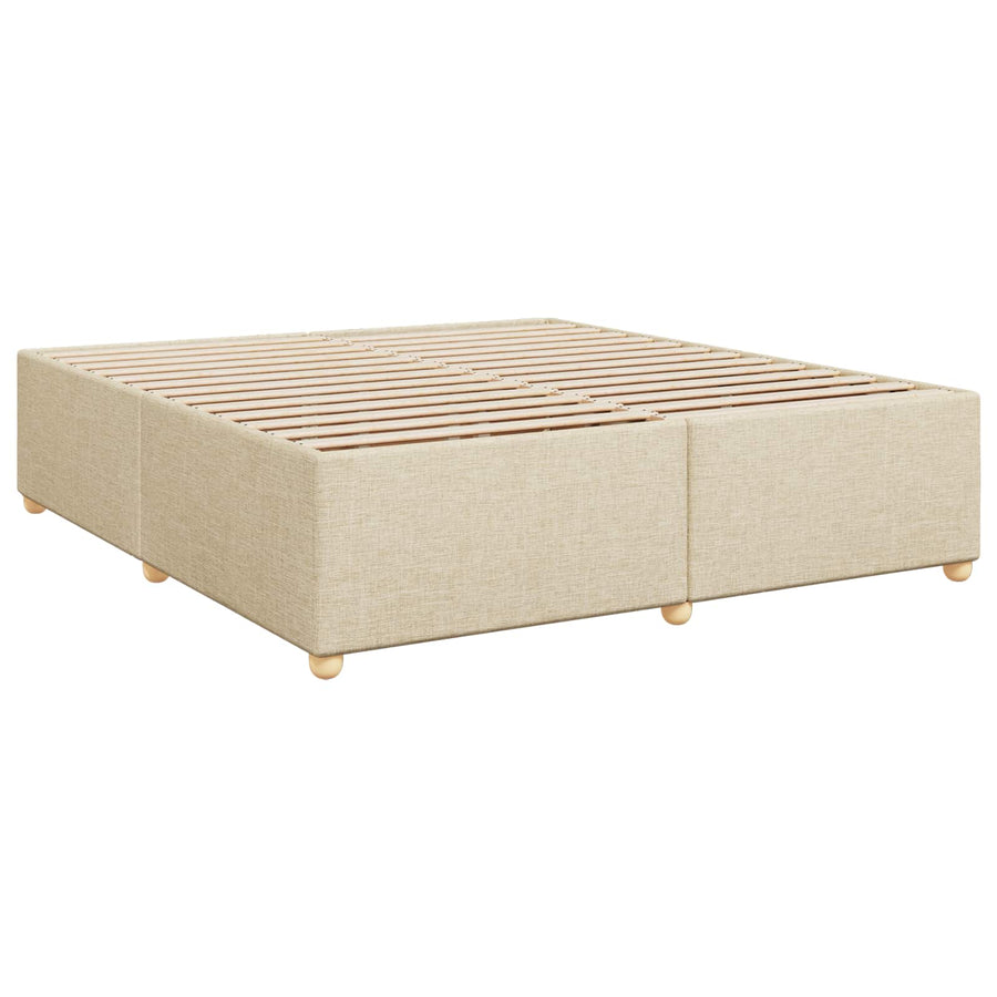 Boxspringbed met matras Crèmekleurig 200 x 200 cm Stof