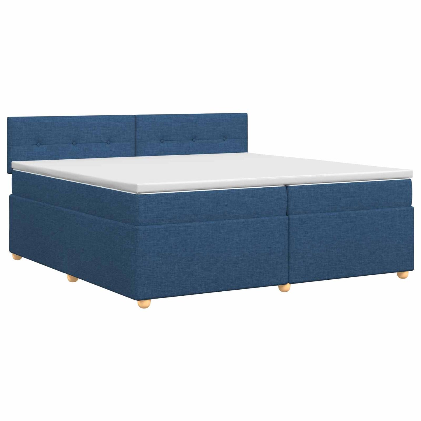 Boxspringbed met matras met hoofdeinde Blauw 200 x 200 cm Stof