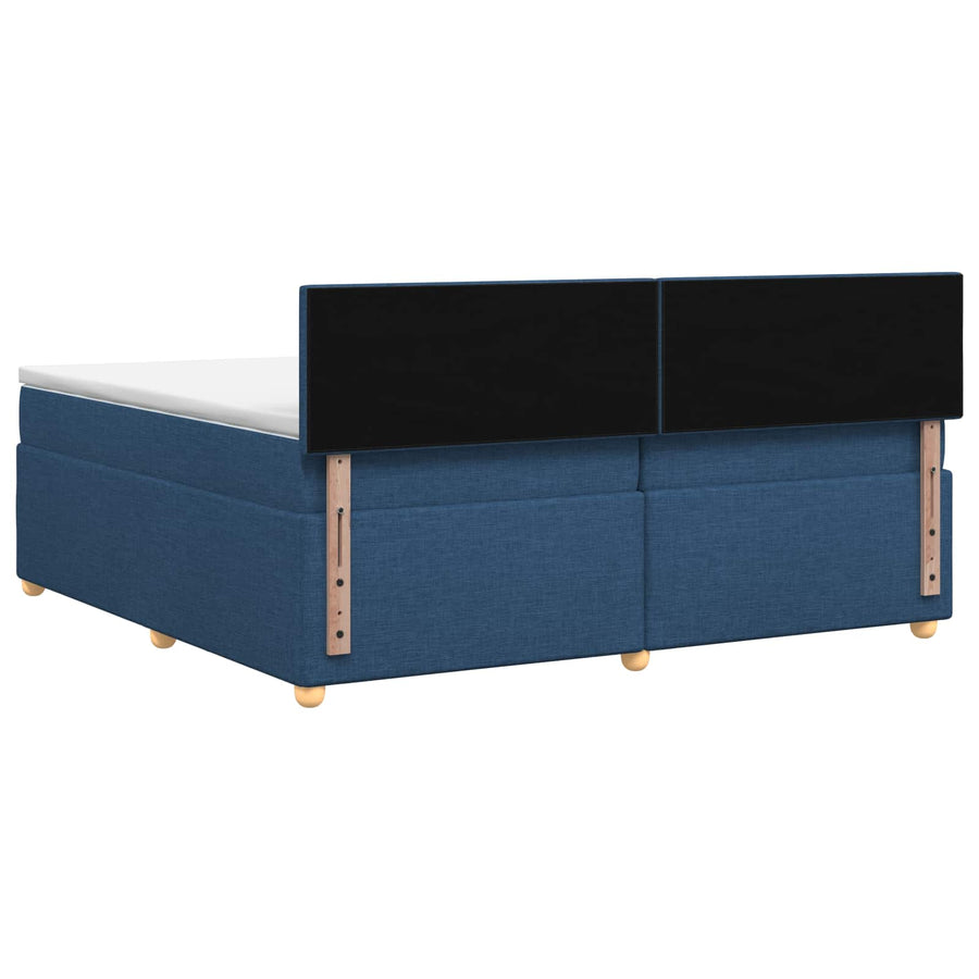 Boxspringbed met matras met hoofdeinde Blauw 200 x 200 cm Stof
