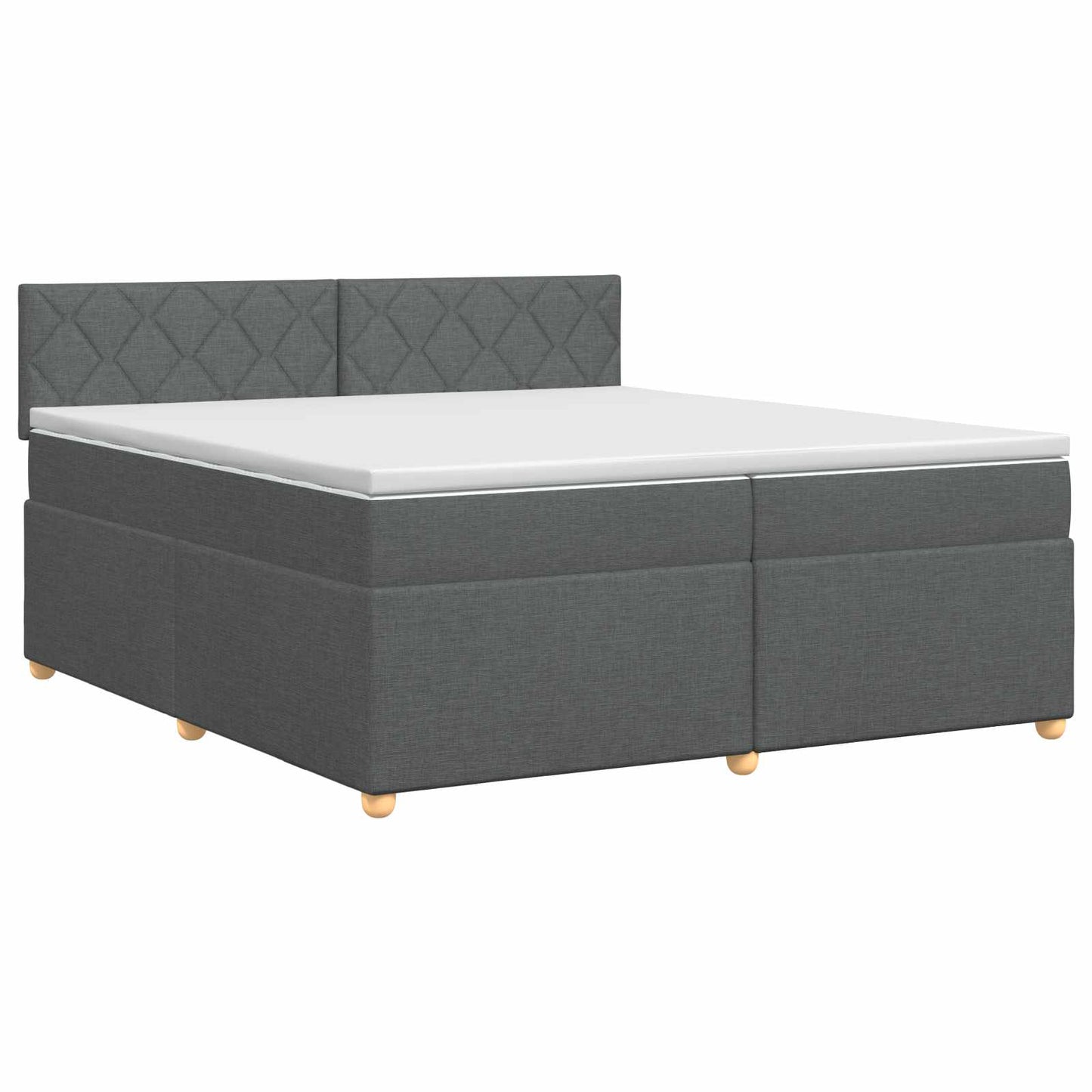 Boxspringbed met matras Donkergrijs 200 x 200 cm Stof