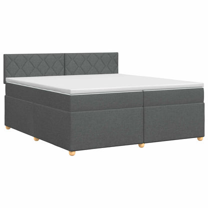 Boxspringbed met matras Donkergrijs 200 x 200 cm Stof