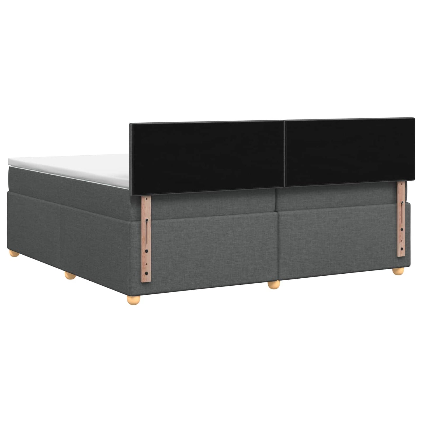 Boxspringbed met matras Donkergrijs 200 x 200 cm Stof
