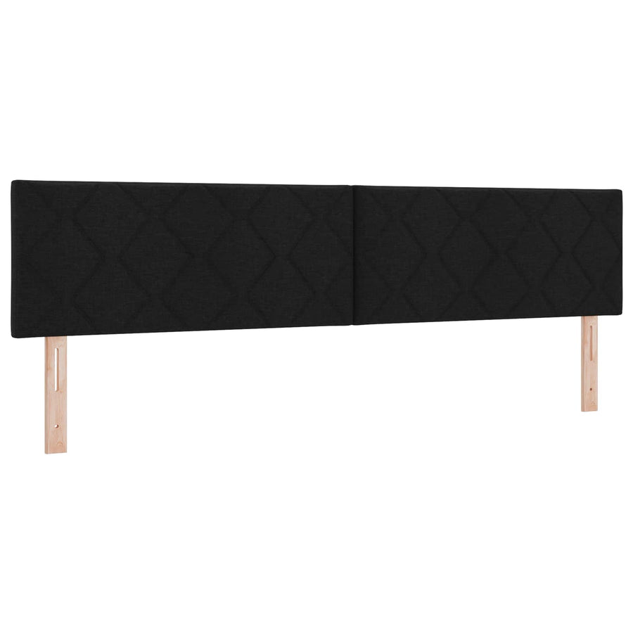 Boxspringbed met matras met hoofdeinde Zwart 200 x 200 cm Stof