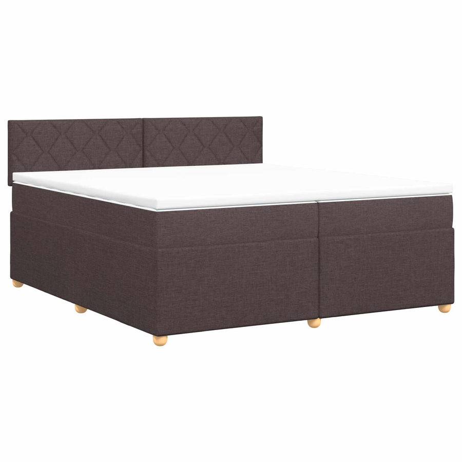 Boxspringbed met matras Donkerbruin 200 x 200 cm Stof