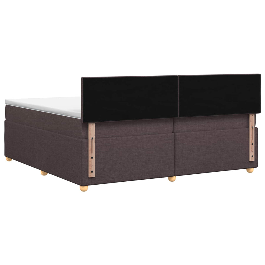 Boxspringbed met matras Donkerbruin 200 x 200 cm Stof