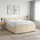Boxspringbed met matras 200x200 cm crèmekleurig