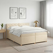 Boxspringbed met matras 200x200 cm crèmekleurig