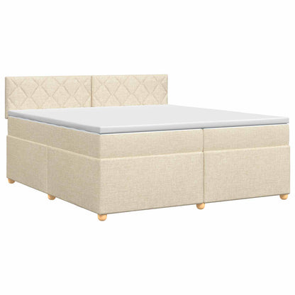 Boxspringbed met matras Crèmekleurig 200 x 200 cm Stof